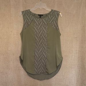 BANANA REPUBLIC Tunic Tank Top Lace Olive Green S